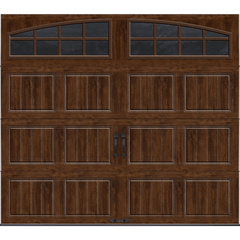 R-Value Intellicore Insulated Ultra-Grain Walnut Garage Door with Arch Window