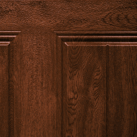 R-Value Intellicore Insulated Ultra-Grain Walnut Garage Door with Arch Window