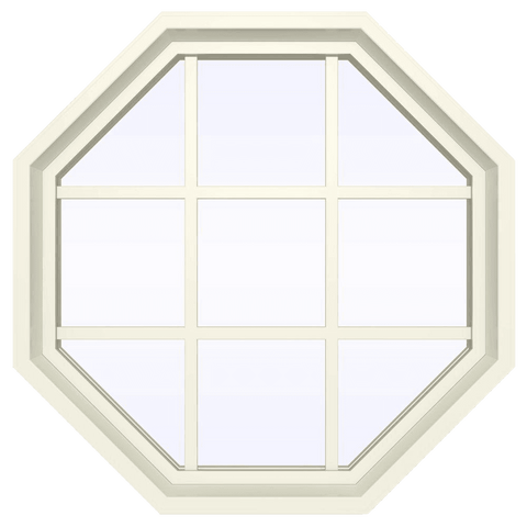 V-4500 Series Fixed Octagon Vinyl Window with Grids