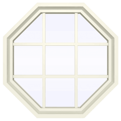 V-4500 Series Fixed Octagon Vinyl Window with Grids