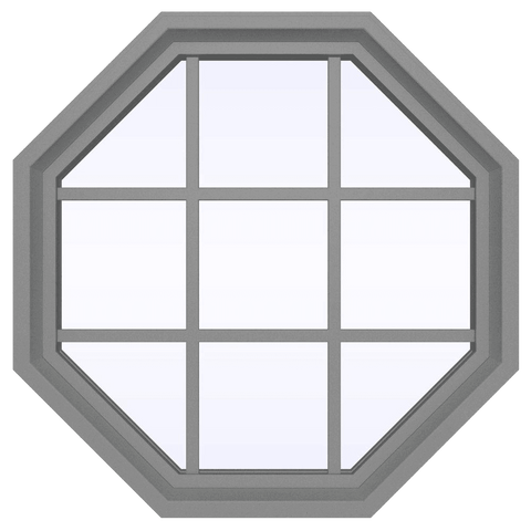 V-4500 Series Fixed Octagon Vinyl Window with Grids